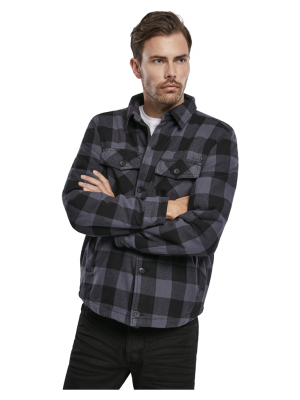 Мъжко яке в черно-сиво каре Brandit Lumber