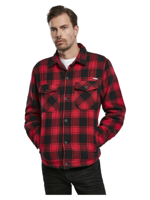 Мъжко яке в червено-черно каре Brandit Lumber