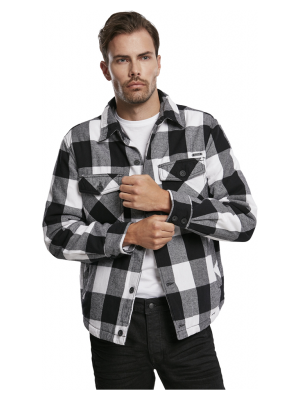 Мъжко яке в бяло-черно каре цвят Brandit Lumber