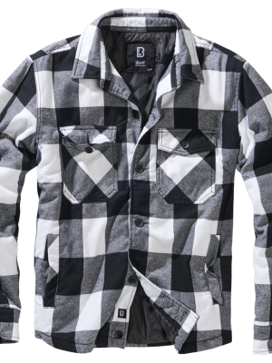 Мъжко яке в бяло-черно каре цвят Brandit Lumber