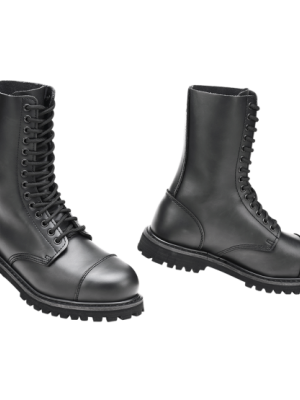 Високи черни кубинки естествена кожа Brandit Phantom 14 Eyelet