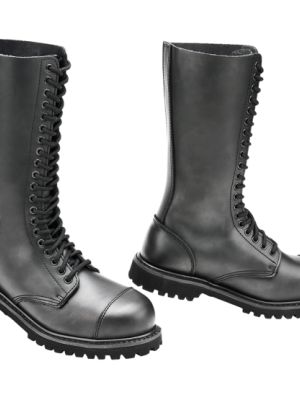 Високи черни кубинки естествена кожа Brandit Phantom 20 Eyelet