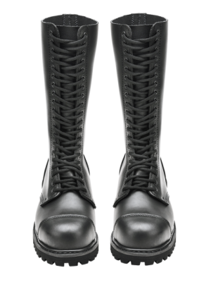 Високи черни кубинки естествена кожа Brandit Phantom 20 Eyelet