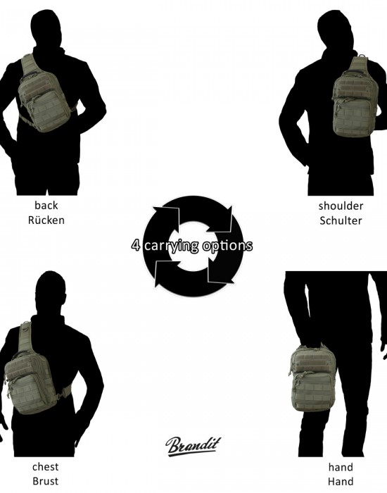 Функционална чанта в тъмнозелен цвят Brandit US Cooper Sling Pack Medium, Brandit, Чанти - Complex.bg