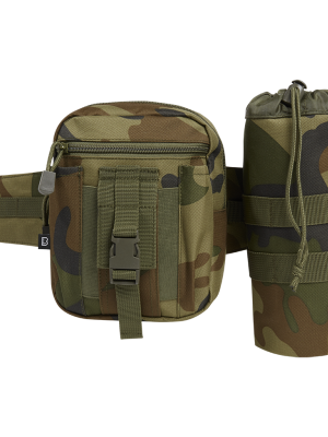 Колан чанта с държач за бутилка камуфлаж Brandit woodland