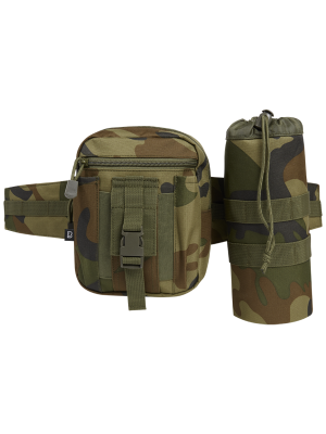 Колан чанта с държач за бутилка камуфлаж Brandit woodland