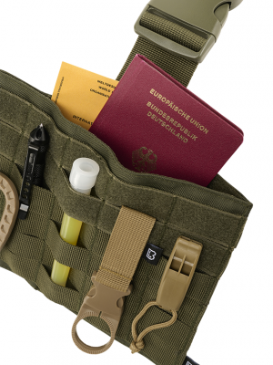 Тактическа чанта панел за бедро тъмнозелен цвят Brandit Molle Leg