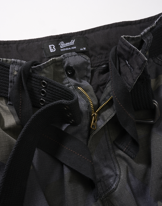 Мъжки къси карго панталони в камуфлажен цвят Savage Ripstop М90 darkcamo, Brandit, Къси панталони - Complex.bg
