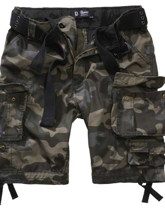 Мъжки къси карго панталони в камуфлажен цвят Savage Ripstop darkcamo, Brandit, Къси панталони - Complex.bg