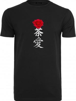 Мъжка тениска в черен цвят Mister Tee Asian Rose 