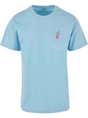 Мъжка тениска в светлосин цвят Mister Tee Good Vibes Drink Мъжка тениска в светлосин цвят Mister Tee Good Vibes Drink