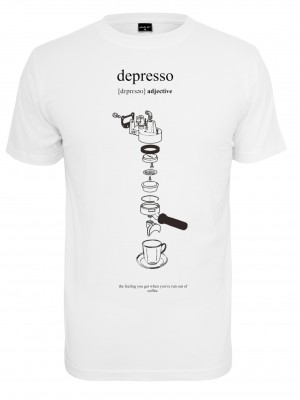 Мъжка тениска в бял цвят Mister Tee Depresso Мъжка тениска в бял цвят Mister Tee Depresso