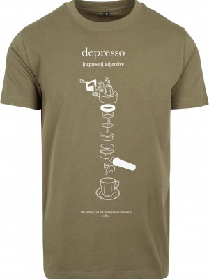 Мъжка тениска в цвят маслина  Mister Tee Depresso Мъжка тениска в цвят маслина  Mister Tee Depresso