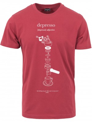 Мъжка тениска в червен цвят Mister Tee Depresso Мъжка тениска в червен цвят Mister Tee Depresso