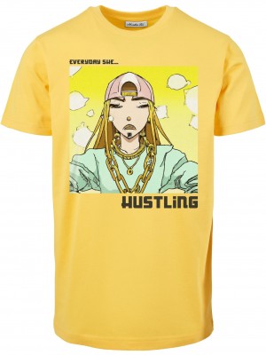 Мъжка тениска в жълт цвят Mister Tee Everyday She Hustling Мъжка тениска в жълт цвят Mister Tee Everyday She Hustling