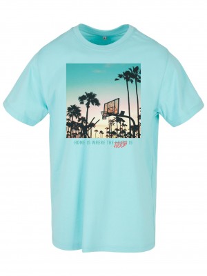 Мъжка тениска в светлосин цвят Mister Tee Home Hoop Мъжка тениска в светлосин цвят Mister Tee Home Hoop