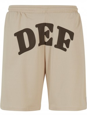 Мъжки къси панталони в бежов цвят DEF PRINT