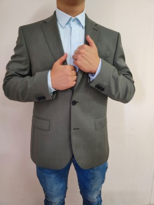 Мъжко елегантно сако в сив цвят Benvenuto