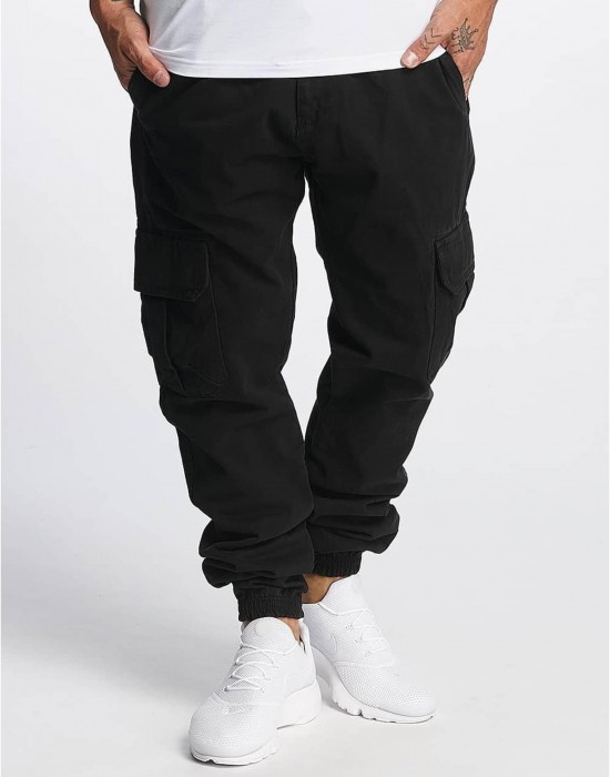 Мъжки карго панталони в черно DEF Kindou, DEF, Панталони - Complex.bg