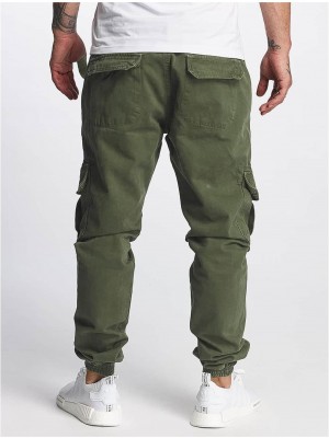 Мъжки карго панталони в цвят маслина DEF Kindou