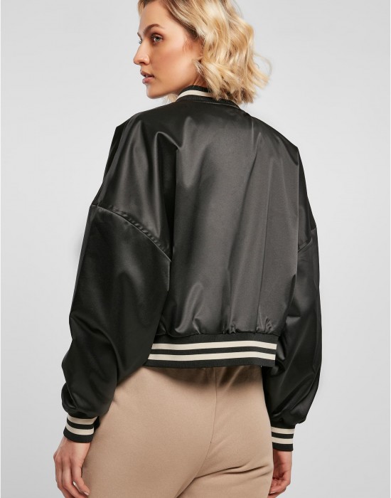 Дамско късо колежанско яке в черен цвят Ladies Jacket, Urban Classics, Якета - Complex.bg