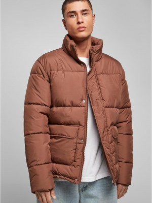 Мъжко яке в кафяв цвят Urban Classics Short Puffer