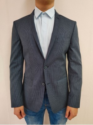 Елегантно мъжко сако в тъмносиньо каре Marlane