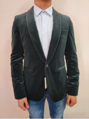 Мъжко сако в цвят тъмнозелено кадифе Van Gils