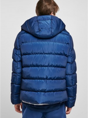 Мъжко зимно яке в син цвят Urban Classics Hooded Puffer