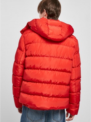 Мъжко зимно яке в червен цвят Urban Classics Hooded Puffer