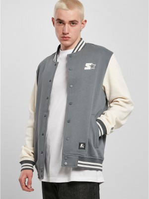 Мъжко колежанско яке в сиво Starter College Fleece Jacket