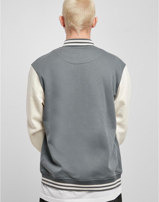 Мъжко колежанско яке в сиво Starter College Fleece Jacket, Urban Classics, Колежански - Complex.bg