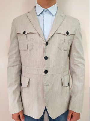 Мъжко спортно сако в бежов цвят Van Gils