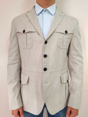 Мъжко спортно сако в бежов цвят Van Gils