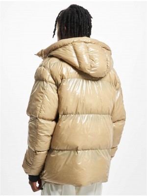 Широко зимно яке в бежов цвят UNISEX DEF Jacket Shiny