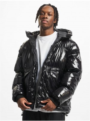 Зимно широко яке в черен цвят UNISEX DEF Jacket Shiny