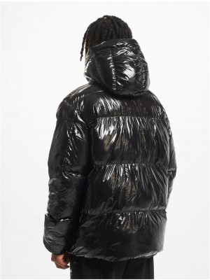 Зимно широко яке в черен цвят UNISEX DEF Jacket Shiny