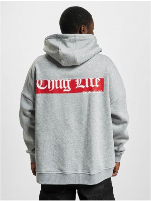 Мъжки широк суичър с качулка в сив цвят Thug Life Hoodie Saboteur