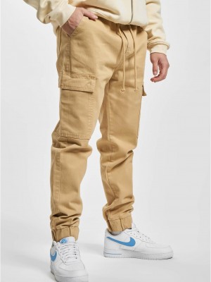 Мъжки карго панталон в бежов цвят DEF Cargo