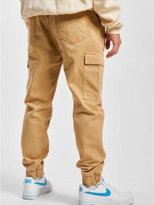 Мъжки карго панталон в бежов цвят DEF Cargo
