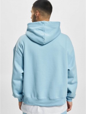 Мъжки широк суичър с качулка в светлосин цвят DEF