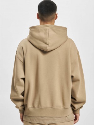 Мъжки суичър с качулка в бежов цвят DEF Zip Hoodie