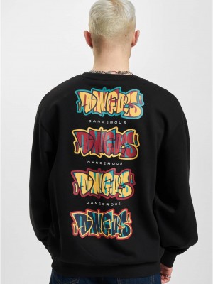 Мъжка широка блуза в черен цвят Dangerous DNGRS Wallarts Мъжка широка блуза в черен цвят Dangerous DNGRS Wallarts