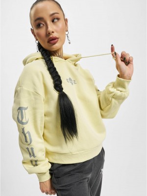 Дамски суичър в светложълт цвят Thug Life Caution