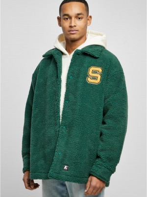 Мъжко пухено яке в зелен цвят Starter Sherpa