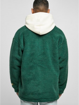 Мъжко пухено яке в зелен цвят Starter Sherpa