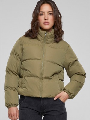 Дамско късо яке в цвят маслина Urban Classics Peached Puffer Дамско късо яке в цвят маслина Urban Classics Peached Puffer