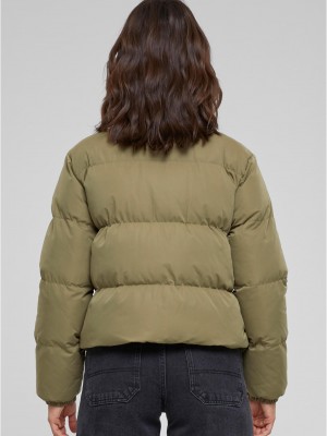 Дамско късо яке в цвят маслина Urban Classics Peached Puffer Дамско късо яке в цвят маслина Urban Classics Peached Puffer