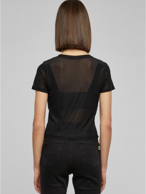 Дамска мрежеста тениска в черен цвят Urban Classics
