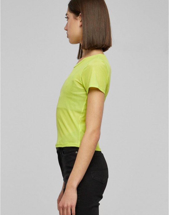Дамска мрежеста тениска в жълто-зелен цвят Urban Classics, Urban Classics, Тениски - Complex.bg